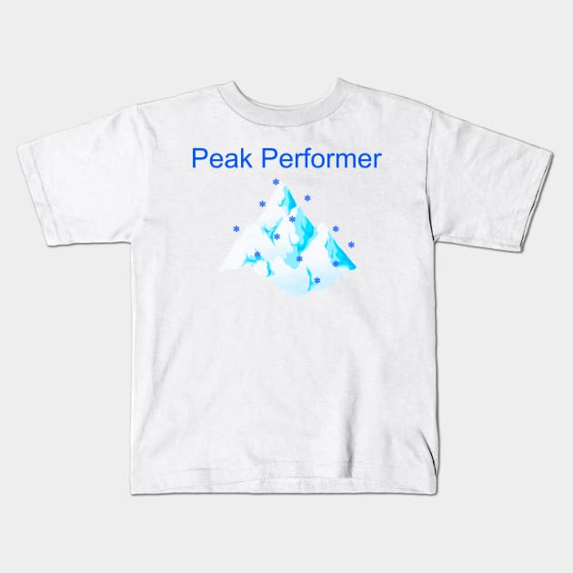 Mountain and snow Peak Performer Kids T-Shirt by Artstastic